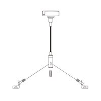 Aufhängung für LED Highlumen Panel mit 3 Seilen